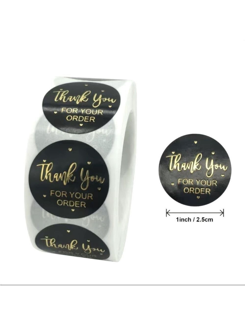 500 Roll Black Thank You FOR YOUR ORDER Stickers PRICE IS FIRM